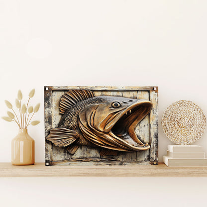 Shineful 2D Metal Sign Majestic Largemouth Bass