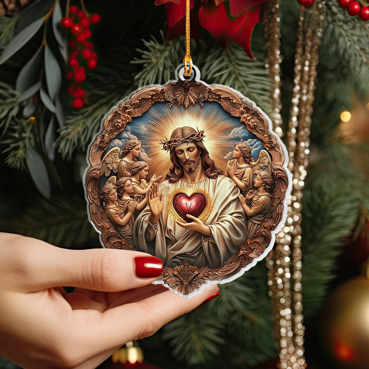 Shineful 2D Acrylic Ornament - Sacred Heart of Jesus