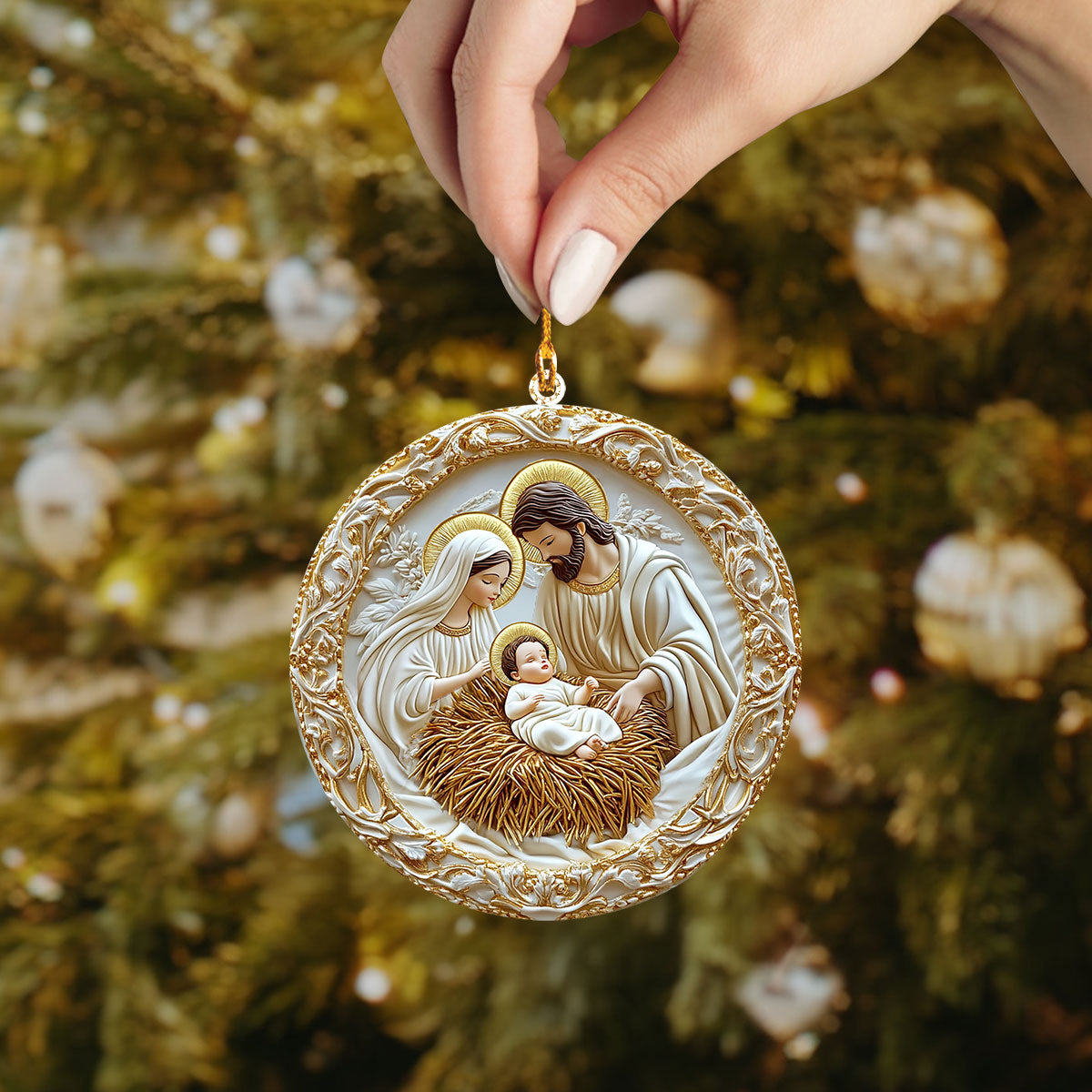 Shineful 2D Acrylic Ornament - Peaceful Nativity Blessing