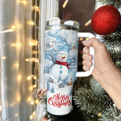 Verre brillant Joyeux Noël Bonhomme de neige