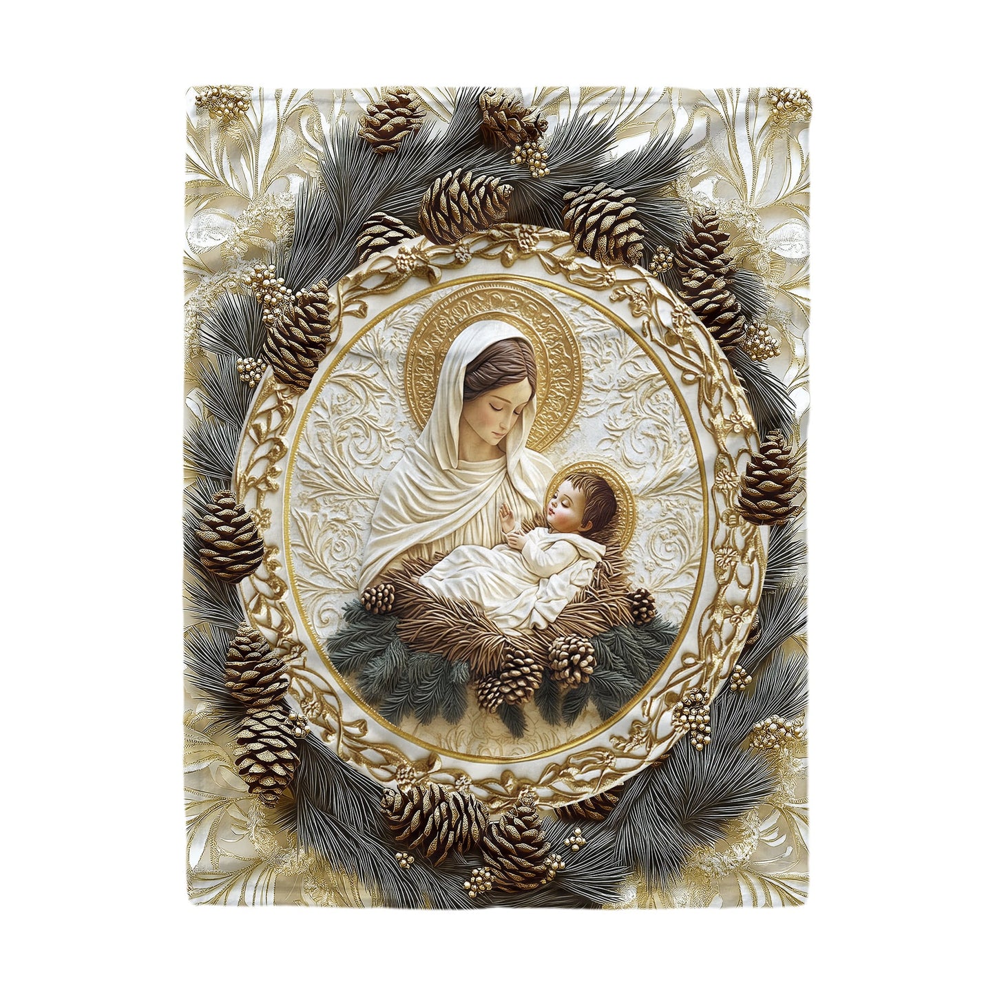 Shineful Fleece Blanket Mother’s Embrace Mary & Jesus