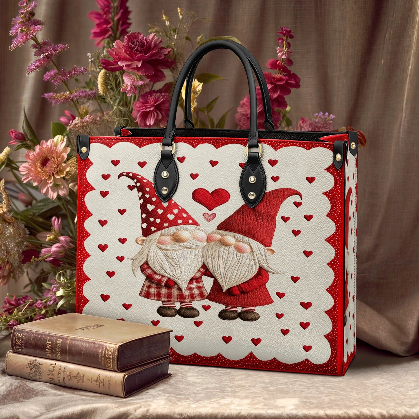 Sac en cuir brillant Love Gnome Together