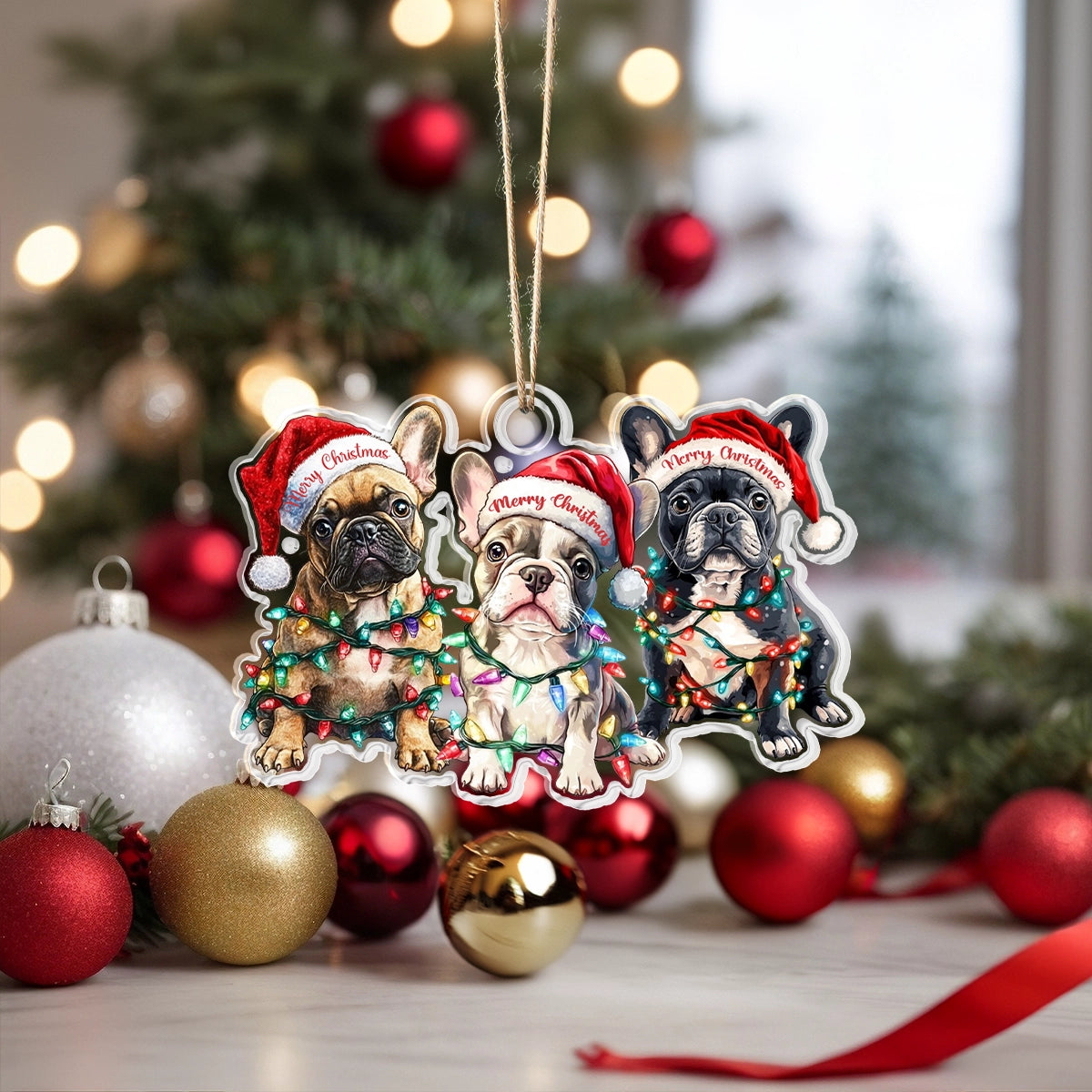 Shineful Acrylic Ornament Frenchie Festive Fun