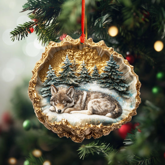 Shineful 2D Acrylic Ornament Winter Slumber Wolf