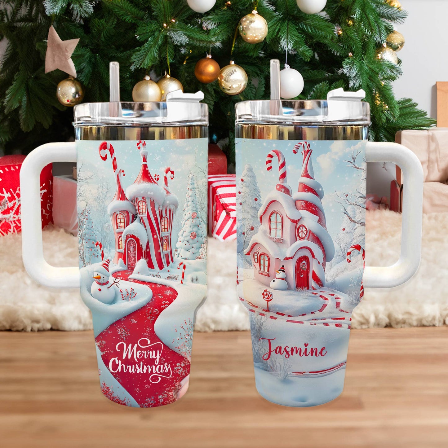 Shineful Glossy Tumbler Personalized Merry Christmas