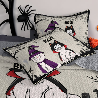 Shineful All Season Quilt 3-Piece Set Personalized Beware Of Little Meownsters New Version