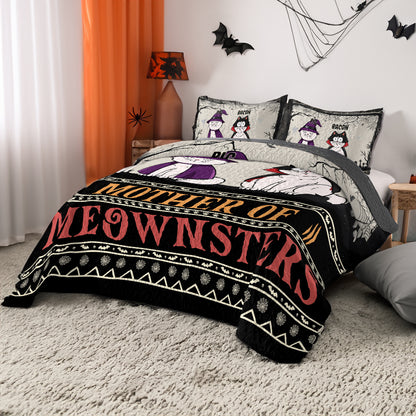 Shineful All Season Quilt 3-Piece Set Personalized Beware Of Little Meownsters New Version