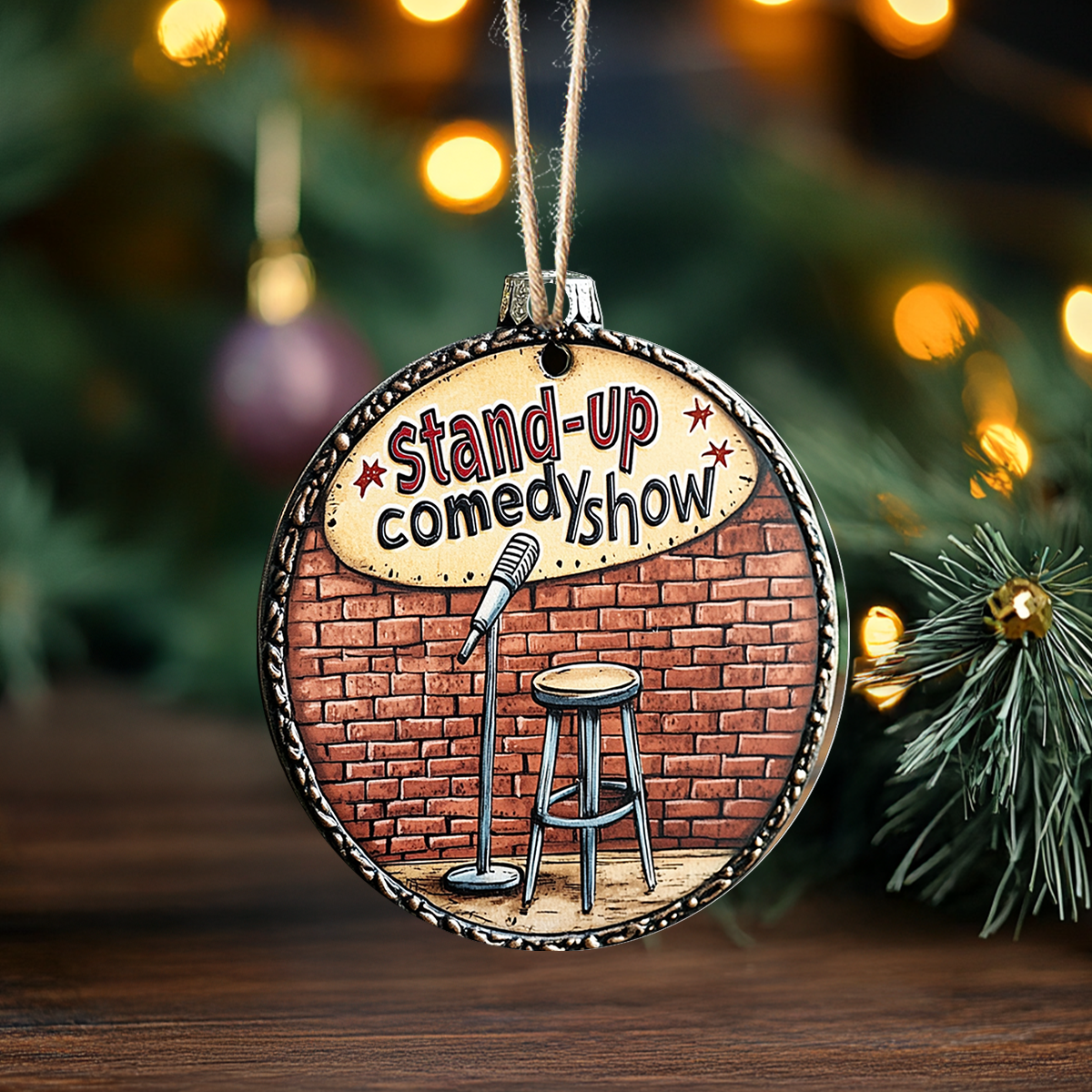 Shineful 2D Acrylic Ornament Vintage Stand-up Comedy Show