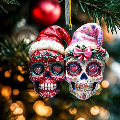 Shineful 2D Acrylic Ornament Pretty Chistmas Sugar Skulls Love