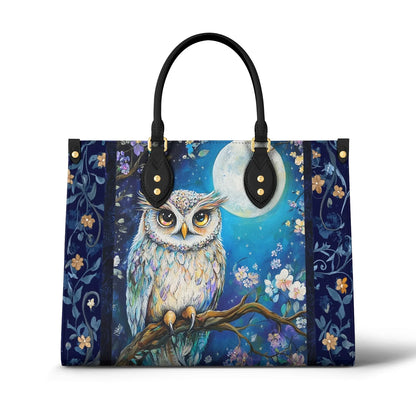 Shineful Leather Bag Moonlit Wisdom Owl