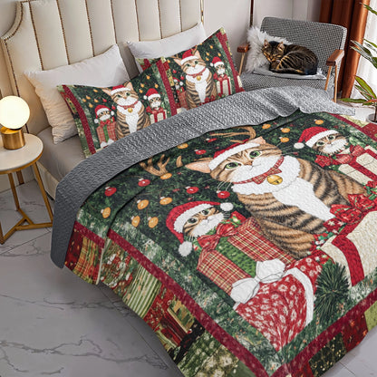 Shineful All Season Quilt 3-Piece Set Holiday Whiskers