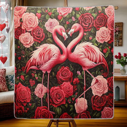 Shineful Flat Print Faux Quilt Blanket Forever Flamingo Bliss