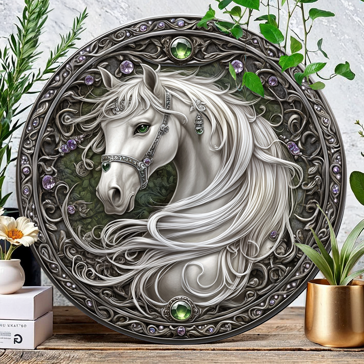 Shineful 2D Wooden Plaque, Hanging Decor, Door Sign Celestial Steed