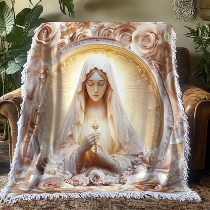 Shineful Woven Tapestry Throw Blanket - Rose Of The Divine