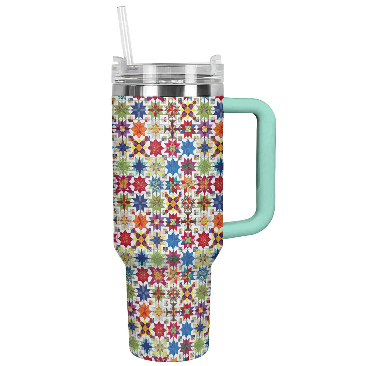 Quilting 40 Oz Shineful™ Tumbler Block Ms Nl09 Turquoise Blue 40Oz