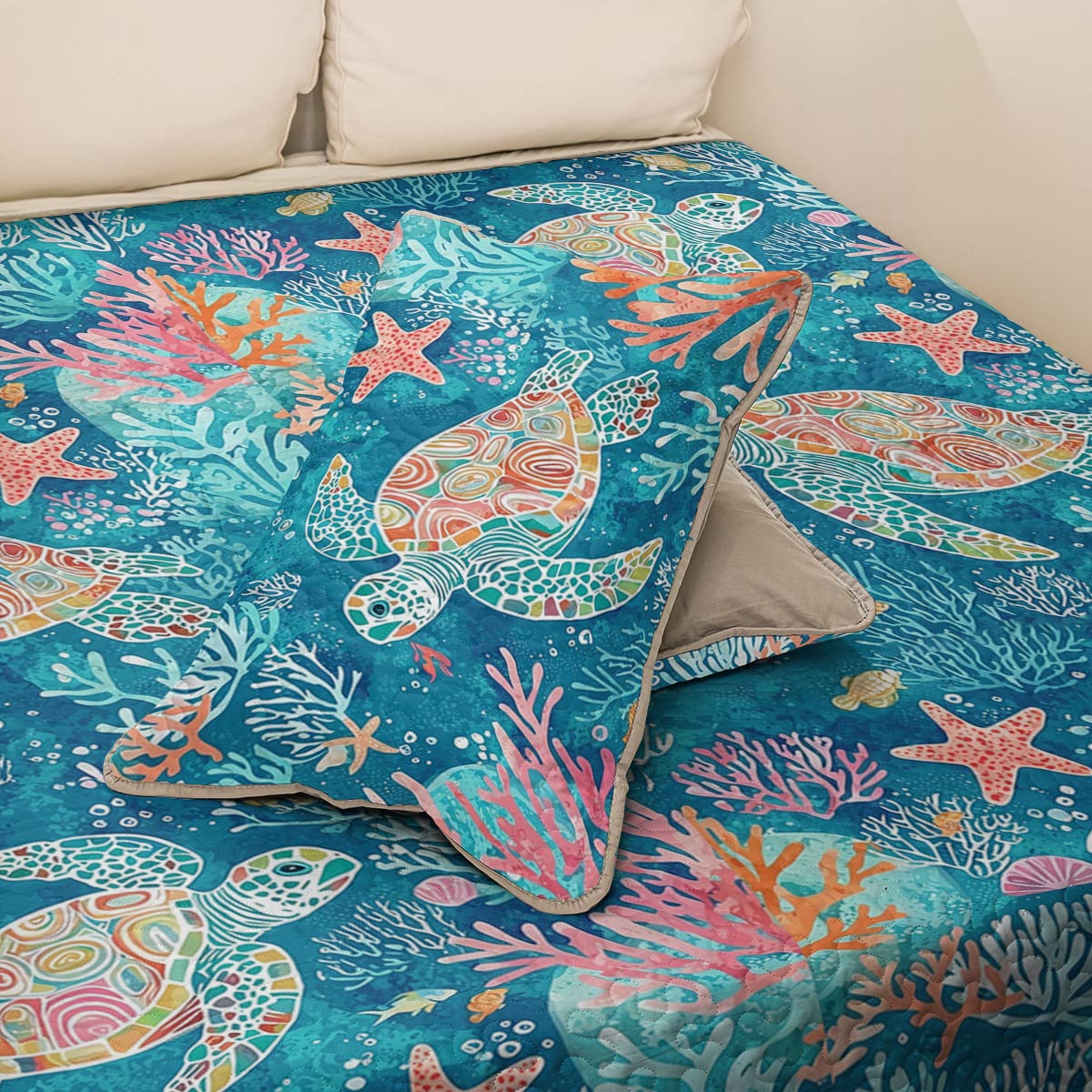 Shineful All Season Quilt 3-Piece Set - Sea Turtle Ocean Dream