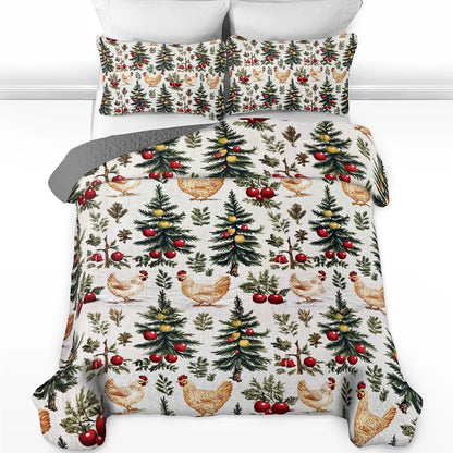 Shineful All Season Quilt 3-Piece Set Festive Rooster Dreams