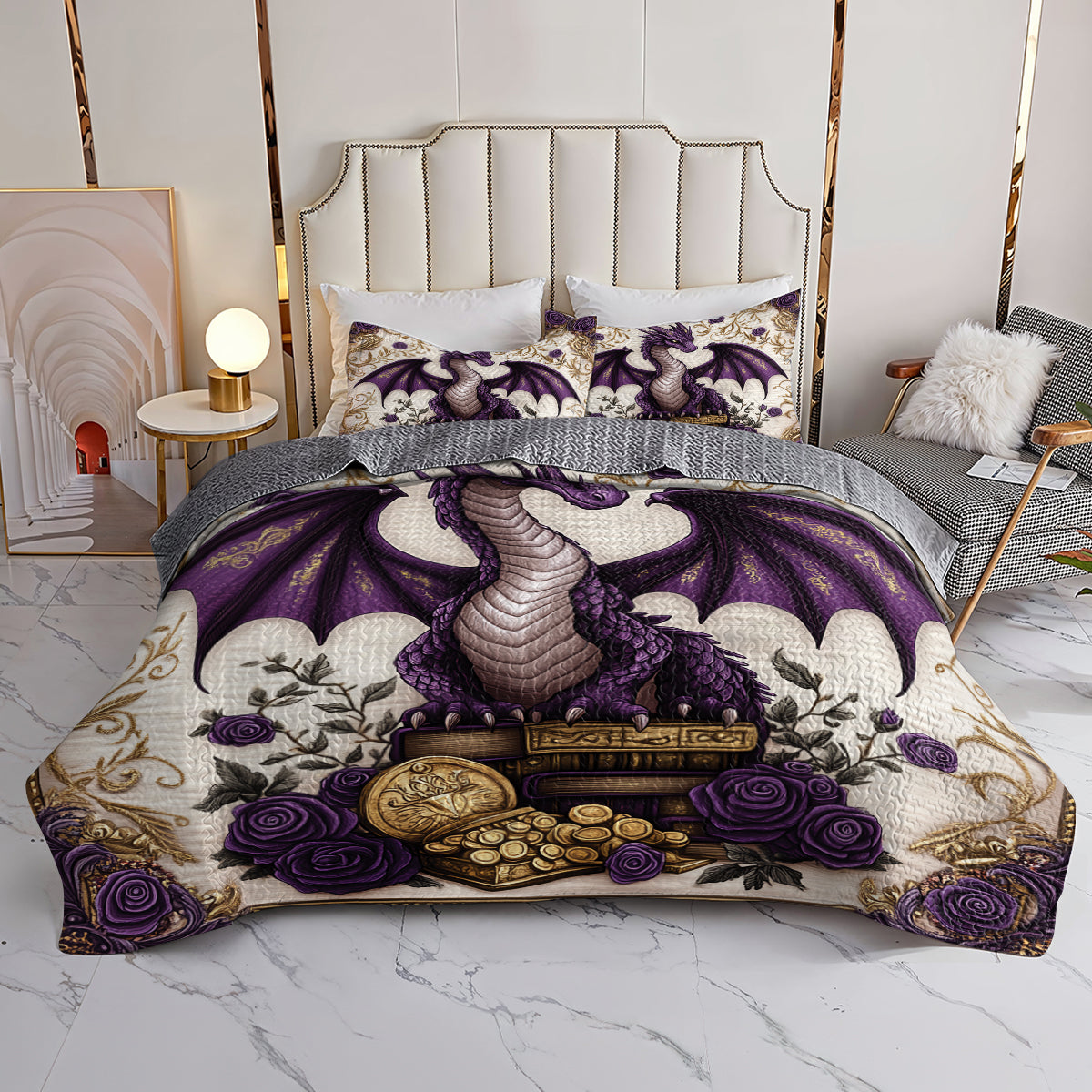 Shineful All Season Quilt 3-Piece Set Dragon's Treasure