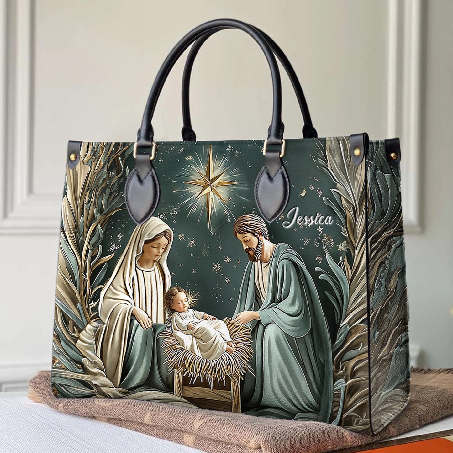 Sac en cuir brillant Divine Silent Night Nativité