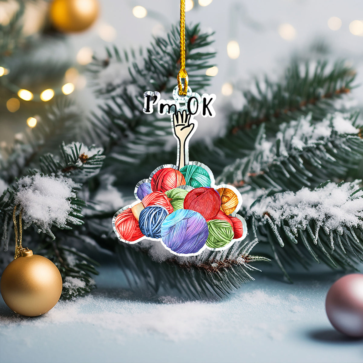 Shineful Acrylic Ornament Knitting Christmas