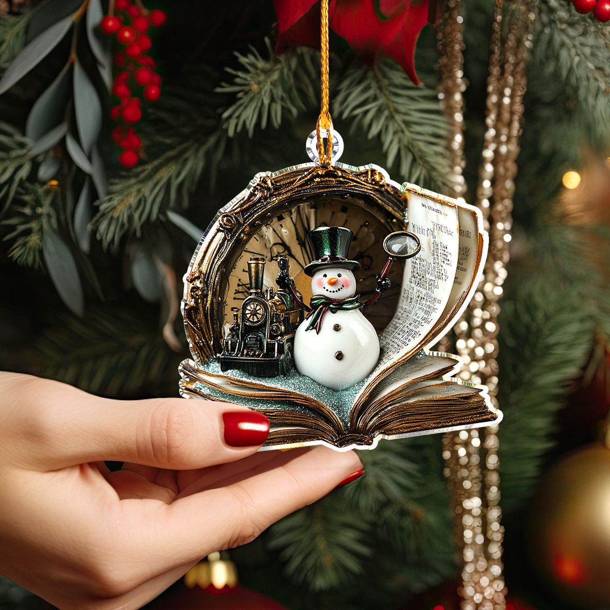 Shineful 2D Acrylic Ornament Detective Snowman Holiday Mystery