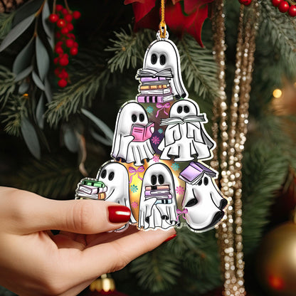 Shineful 2D Acrylic Ornament - Spooky Bookish Ghost