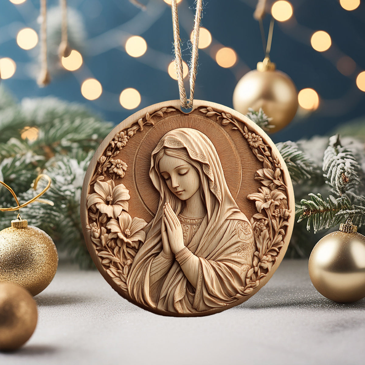 Shineful 2D Acrylic Ornament - Virgin Mary Wooden