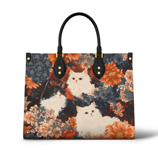 Shineful Leather Bag Feline Elegance