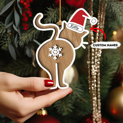 Glänzendes 2D Acryl Ornament personalisierte Katze festlichen Katzenspaß 