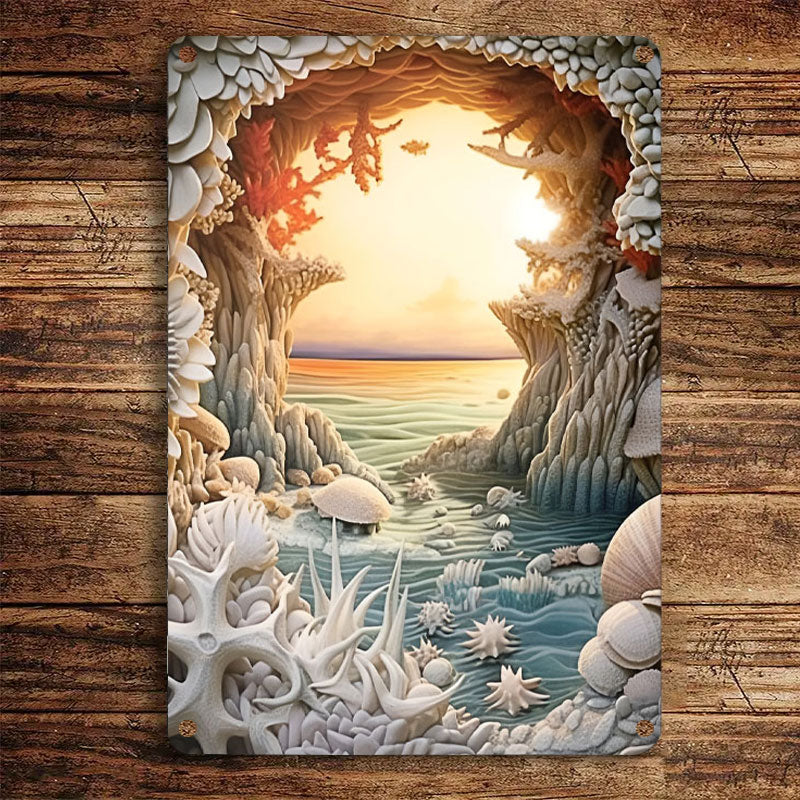 Shineful 2D Metal Sign Seascape Serenity