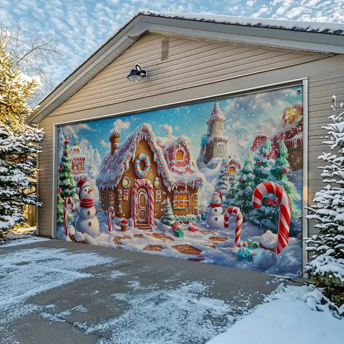 Shineful Garage Door Banner Decoration - Gingerbread Wonderland