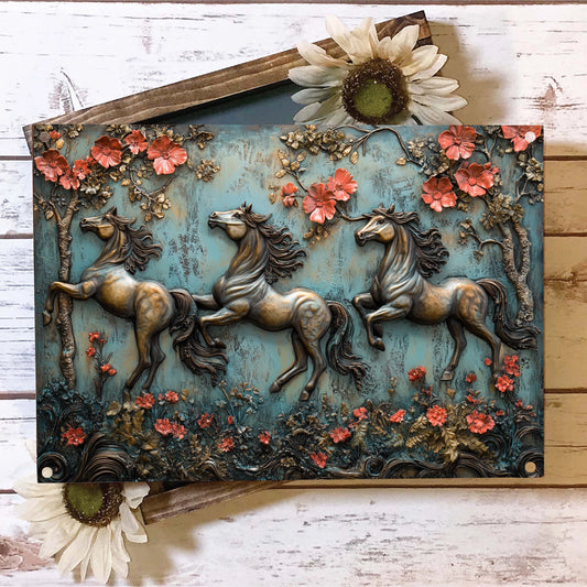 Shineful 2D Metal Sign Horse Galloping Beauty