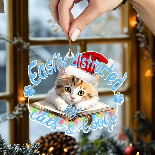 Shineful 2D Acrylic Ornament Cat & Book