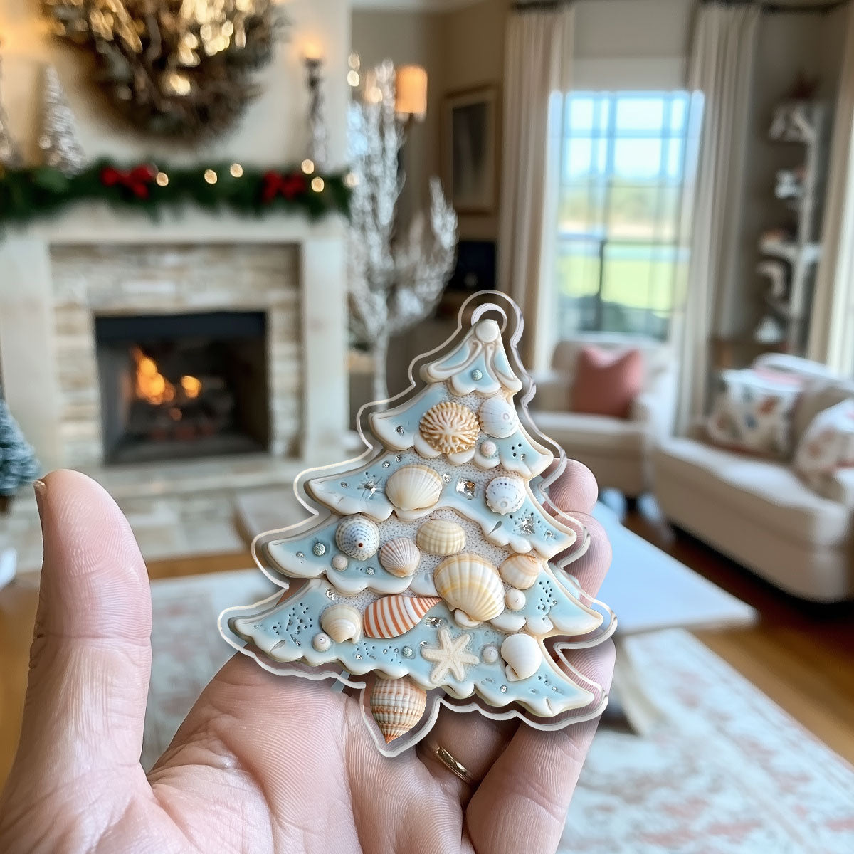 Shineful 2D Acrylic Ornament - Seashell Christmas Tree