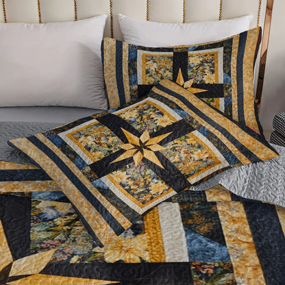 Shineful All Season Quilt 3-Piece Set God Golden Compass