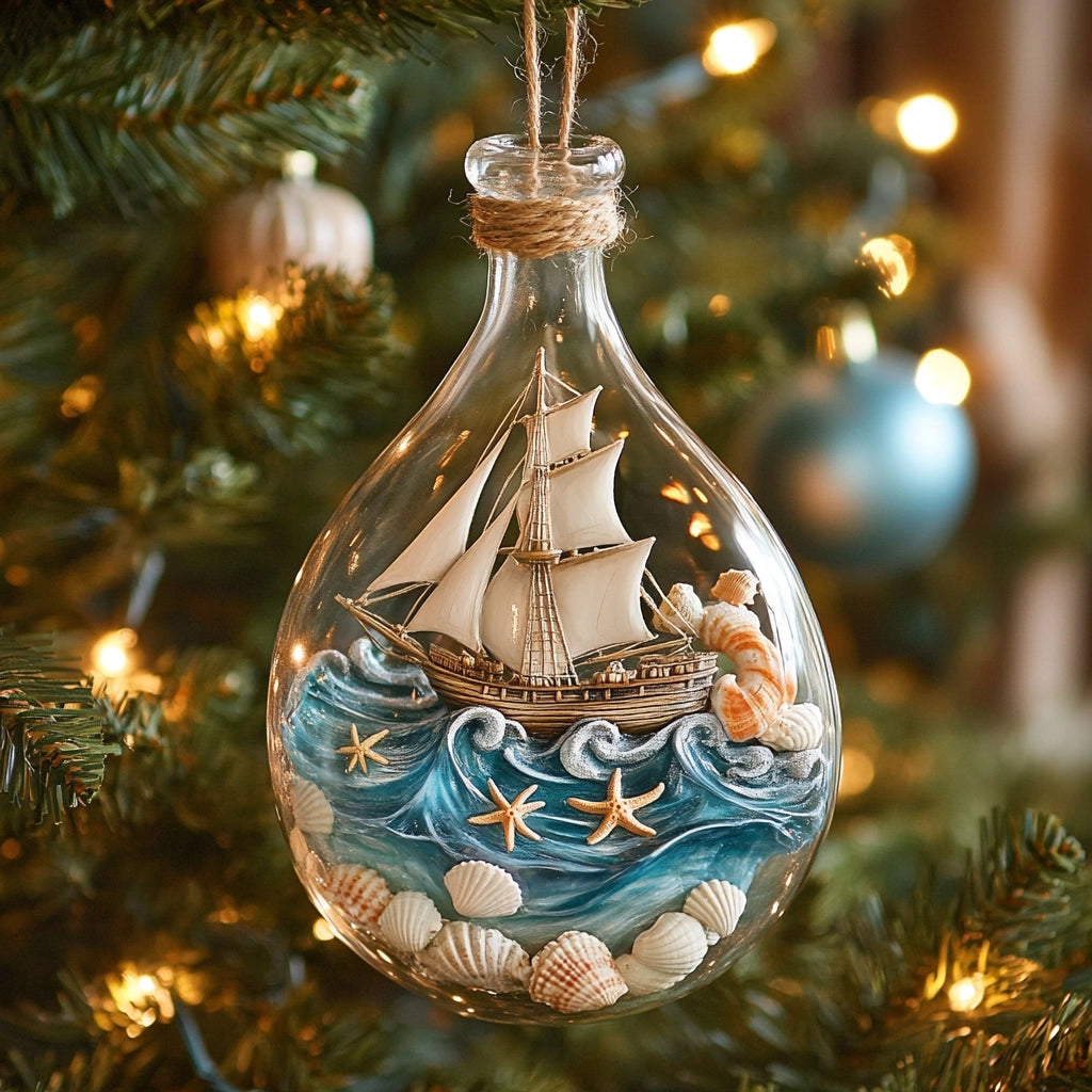 Shineful 2D Acrylic Ornament Sailing Waves