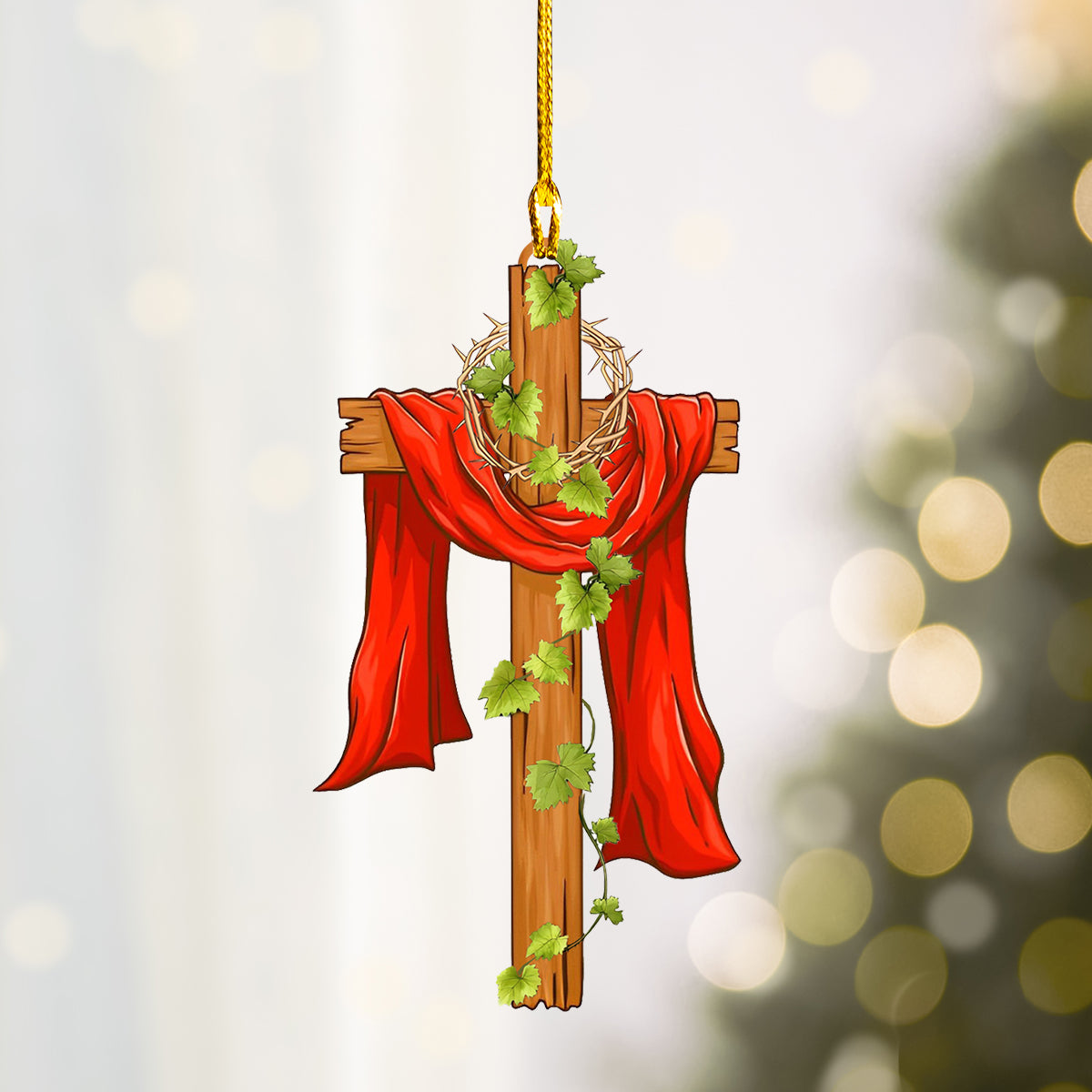 Shineful 2D Acrylic Ornament Wood Cross