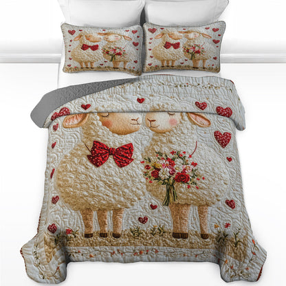 Shineful Flat Print All Season Quilt 3-Piece Set - Loving Sheep