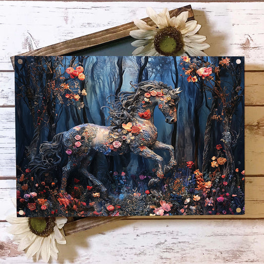 Shineful 2D Metal Sign Horse Whispers of the Enchanted Forest