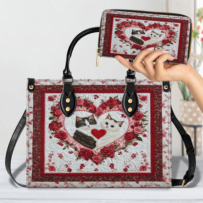 Shineful Leather Bag Feline Heart Charm