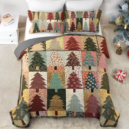 Shineful All Season Quilt 3-Piece Set Festive Christmas Pine