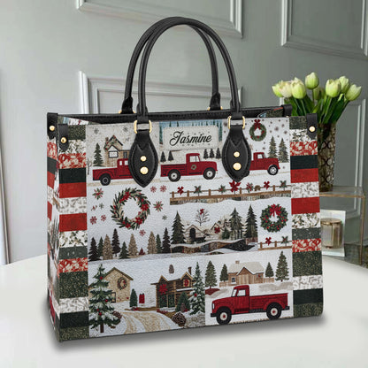 Shineful Leather Bag Personalized Christmas Country Truck