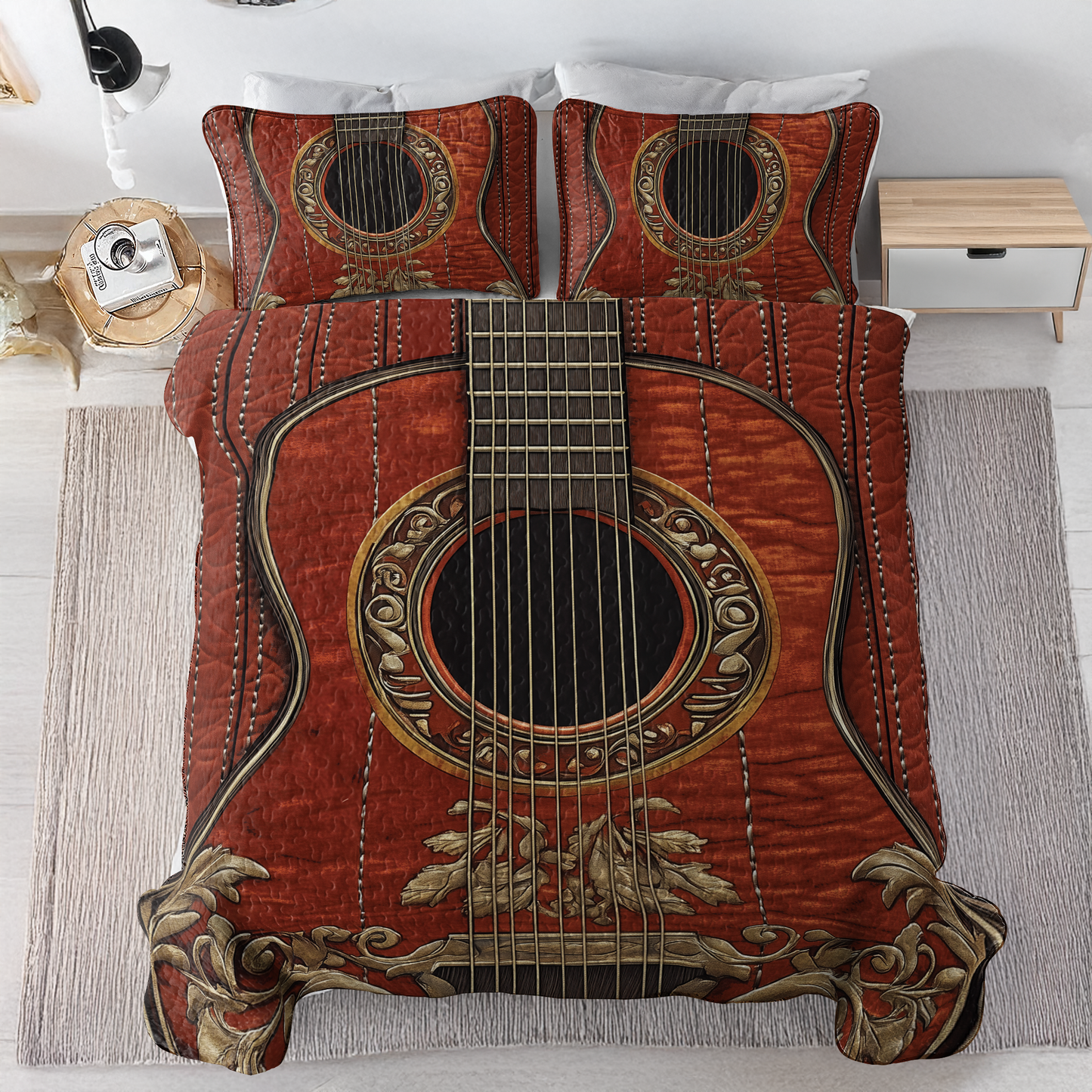 Shineful All Season Quilt 3-Piece Set - Rustic Elegance Acoustic