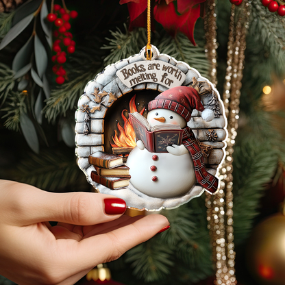 Shineful Personalized 2D Acrylic Ornament Red Books Are Worth Melting For