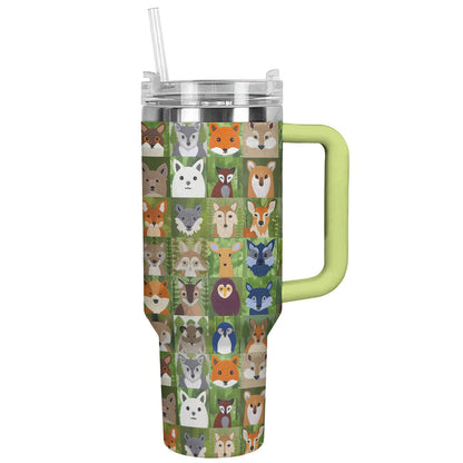 Fabric Animal 40 Oz Shineful™ Tumbler Pattern Nl09 Green 40Oz