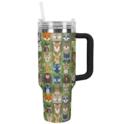 Fabric Animal 40 Oz Shineful™ Tumbler Pattern Nl09 Black 40Oz