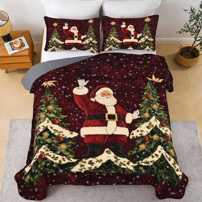 Shineful All Season Quilt 3-Piece Set - Santa Claus