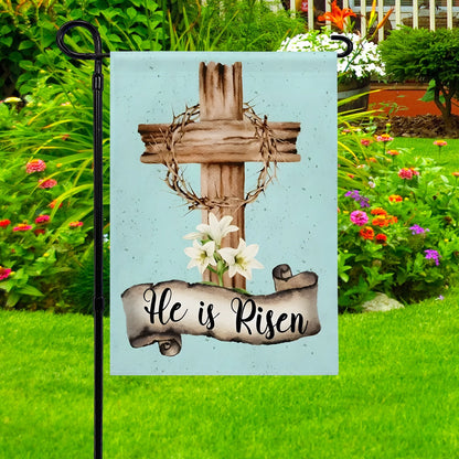 Shineful Garden Flag 12" x 18" Peaceful Easter Cross