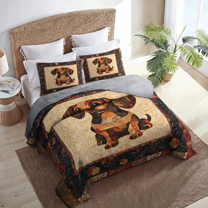 Shineful All Season Quilt 3-Piece Set Dachshund Delight