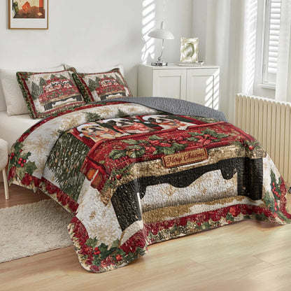 Shineful All Season Quilt 3-Piece Set - Merry Frenchie Christmas